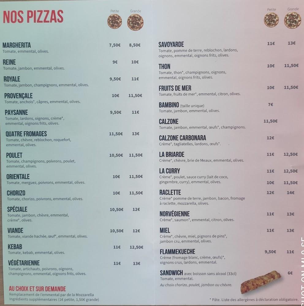 Pizzeria La Franquette - Menu Image 2